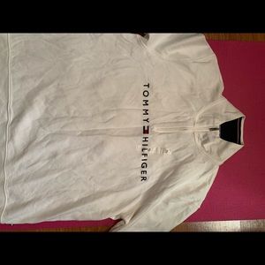 Tommy Hilifger White Mockneck Sweater - Size: XL